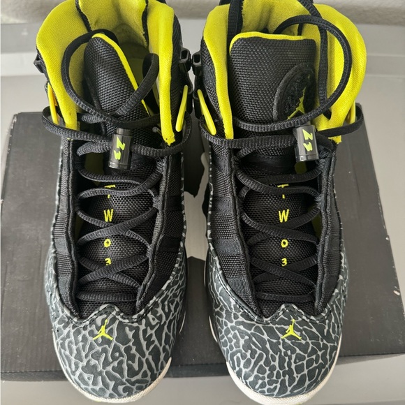 Jordan 6 Rings Black/Venom Green Size 6Y/Women 7.5 - Picture 3 of 7